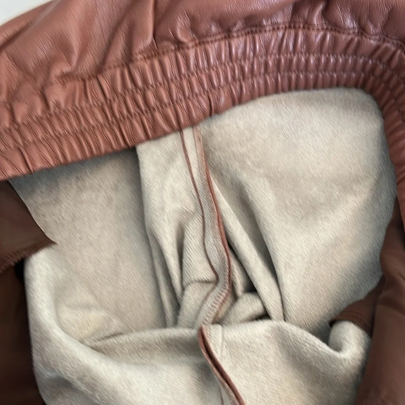 Babaton Zedel Vegan Leather Joggers Size Large, Cognac  Color. Streetwear - Picture 8 of 11
